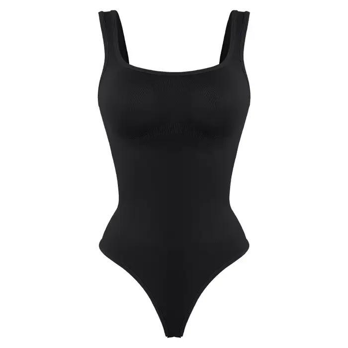 Body sans couture pour femmes, vêtement modelant, contrôle du ventre, col carré, débardeur, dos nu, 