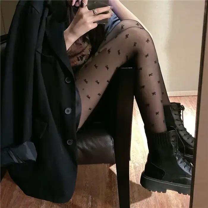 Collants Sexy pour femmes et filles, bas Lolita, transparents sans couture, taille haute, dentelle, 