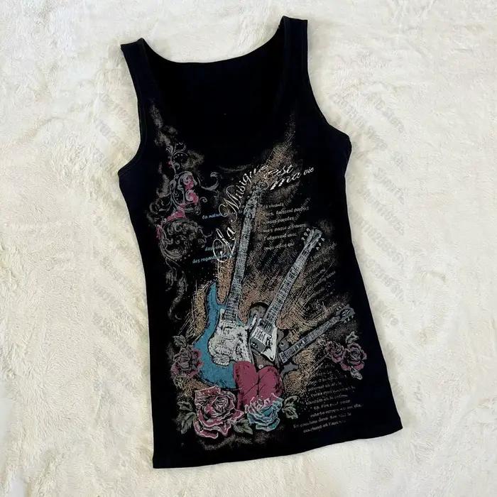 Corset gothique avec bretelles pour femme, haut court, vêtements vintage, sexy, Emo Trashy, Y2K, été