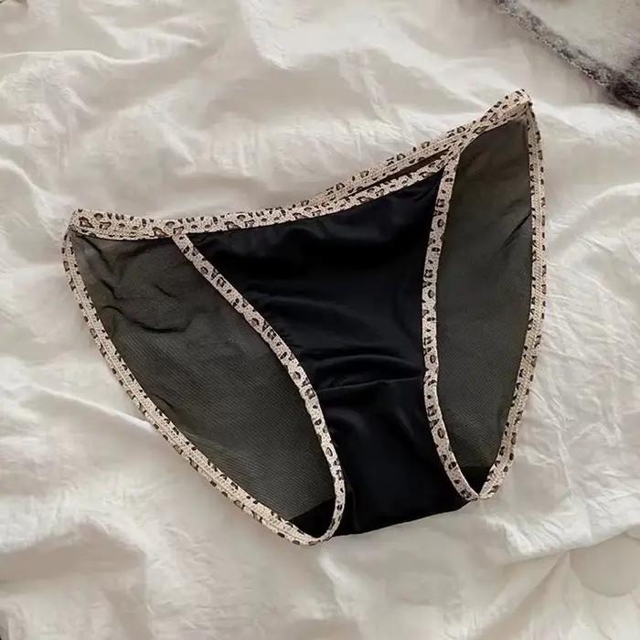 Culotte femme dentelle léopard antibactérien entrejambe culotte confortable Lingerie Sexy femme resp