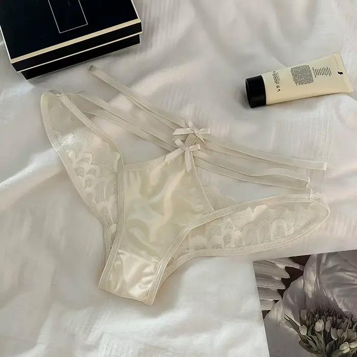 Culottes en Satin pour femmes, Lingerie couleur, sous-vêtements Sexy pour femmes
