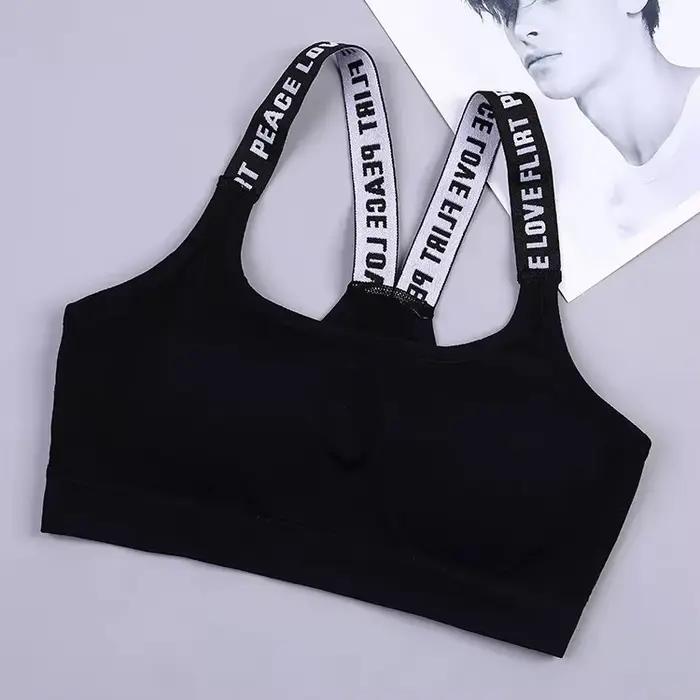Soutien-gorge push-up respirant et sexy sans couture pour femme, haut sportif à fort impact pour gym