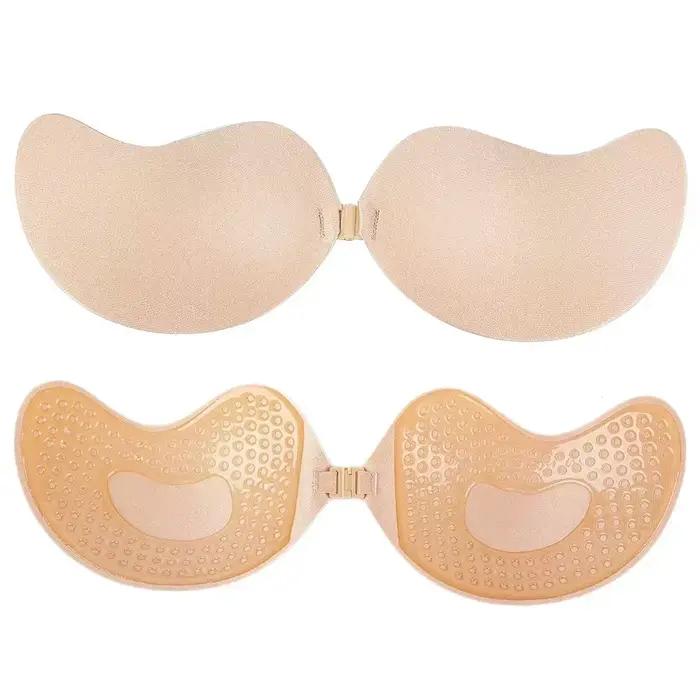 Soutien-gorge Push Up Invisible pour femmes, dos nu, sans bretelles, sans couture, fermeture frontal