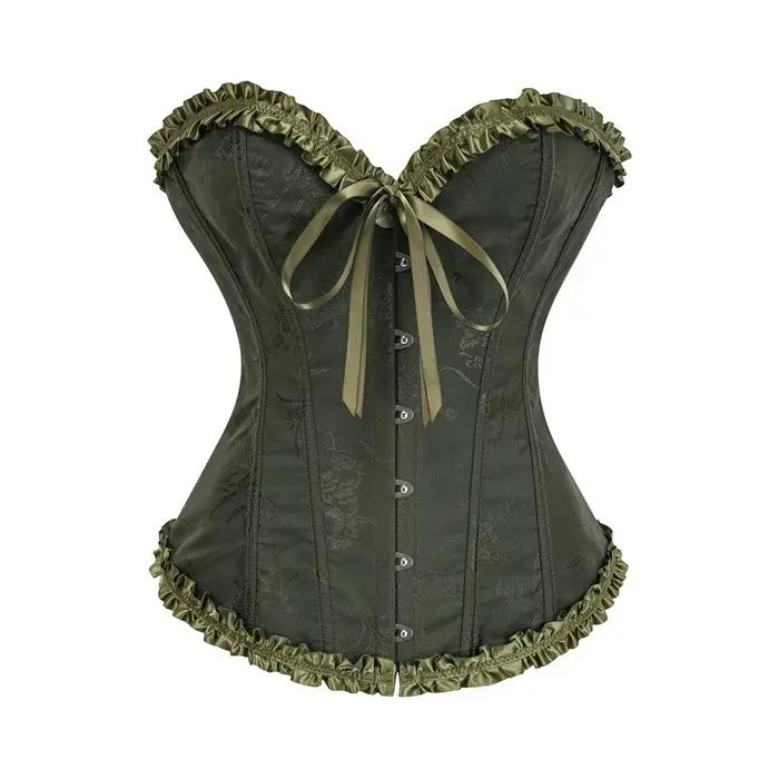Corset femme Top Palace Cosplay Sexy dentelle froncé Corset Corset brocart rétro Renaissance serré v