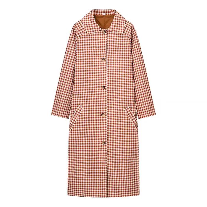 Manteau trench rouge plaid élégant pour femmes, idéal pour printemps et automne, Snow Pinnacle, confort et style intemporel