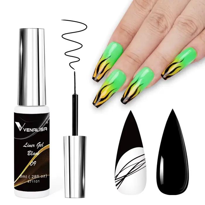 Venalisa Liner Gél 8ml nechtový lak UV LED gélová farba na nechty Nail Art Design nádherné trblietky