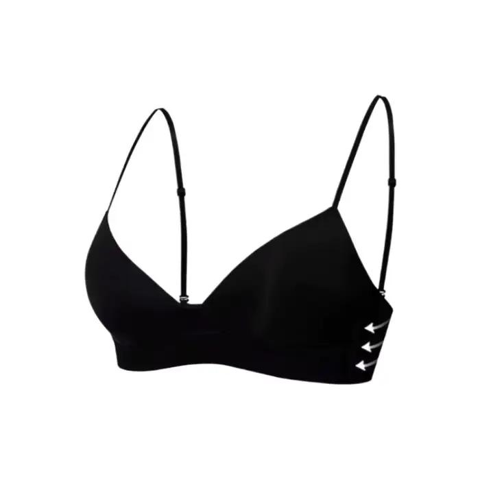 Soutien-gorge à petites seins pour femmes, bonnet triangulaire français, fines bretelles, sans anneaux et marques en acier, soutien-gorge spécial pour poitrine plate