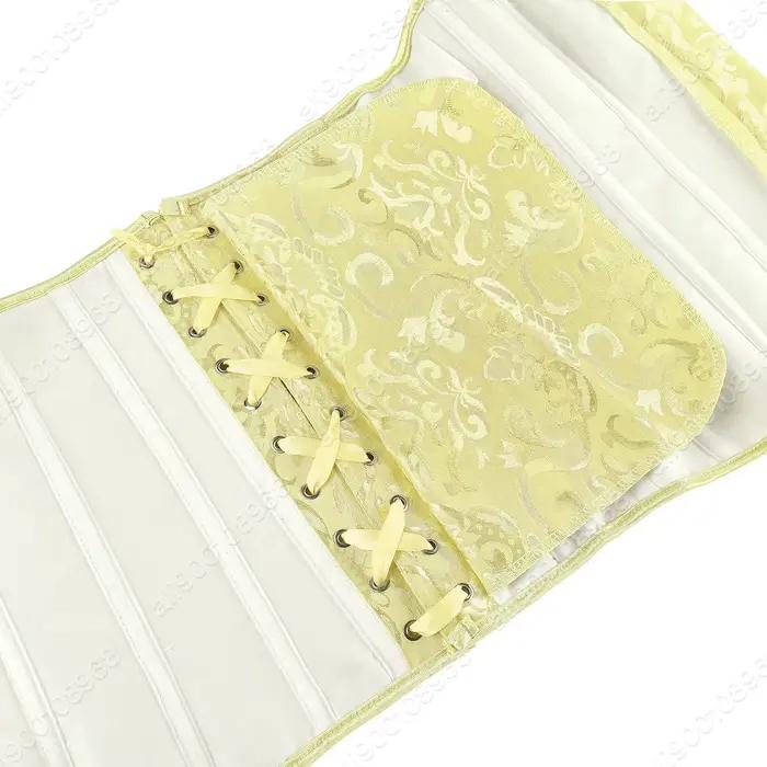 Corset bustier pour femme, design épaules dénudées, corset vintage à lacets, bustiers jacquard