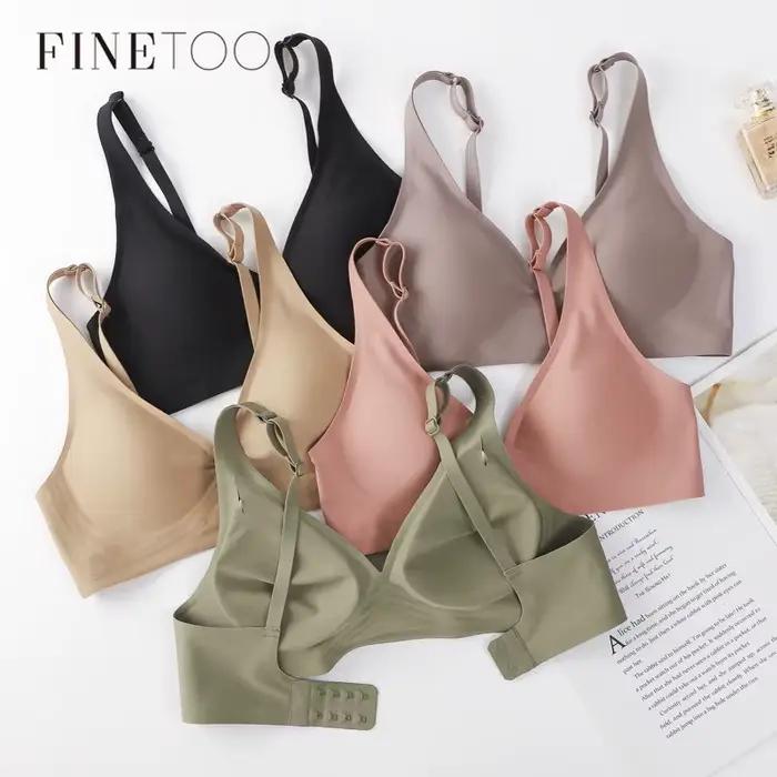 FINETOO-Soutien-gorge souple sans fil pour femmes, soutiens-gorge en V profond, Bralette sexy, Soutien-gorge rembourré S-XL femme, Sous-vêtements sans couture, Lingerie confortable pour dames
