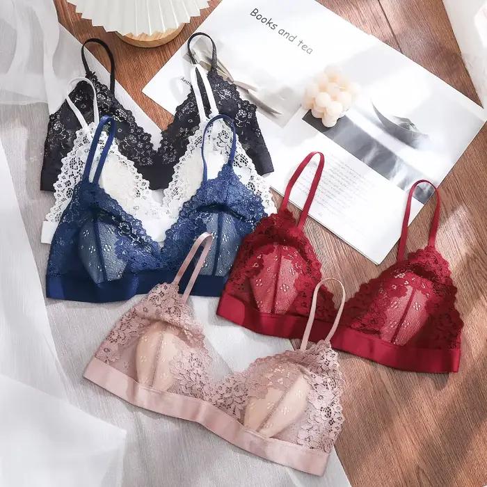 Bannirou-Soutien-gorge transparent en dentelle pour femme, sous-vêtement fin, lingerie sexy sans fil, nouvelle collection, 1 pièce