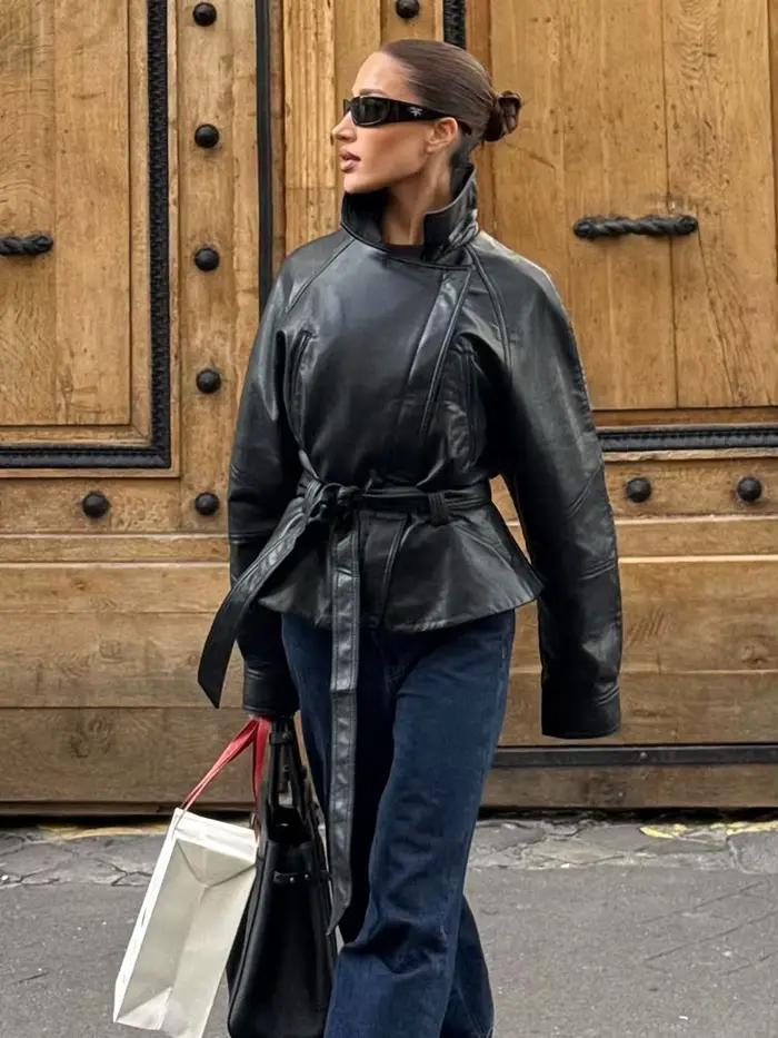 Veste HH vintage style moto élégante pour femme automne hiver occassions sportives et mode