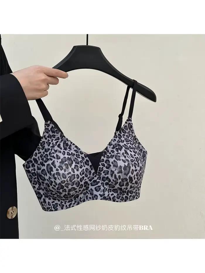 YUQI Leopardová potlač podprsenka – Ultra tenká bez drátků