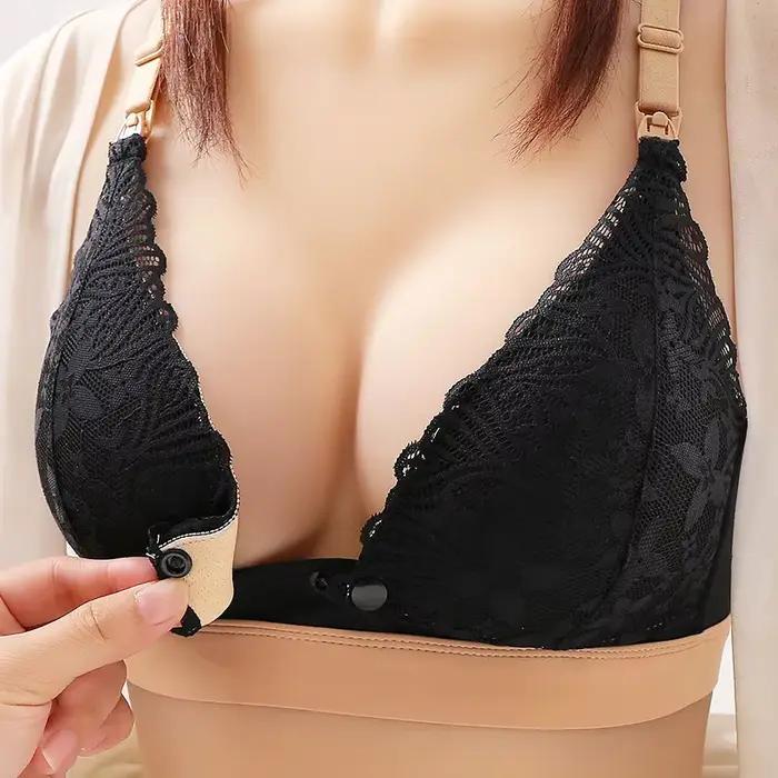 Soutien-gorge de maternité fin sans couture pour femmes, froncé, Design confortable et ouvert sur le devant pour l'allaitement post-partum