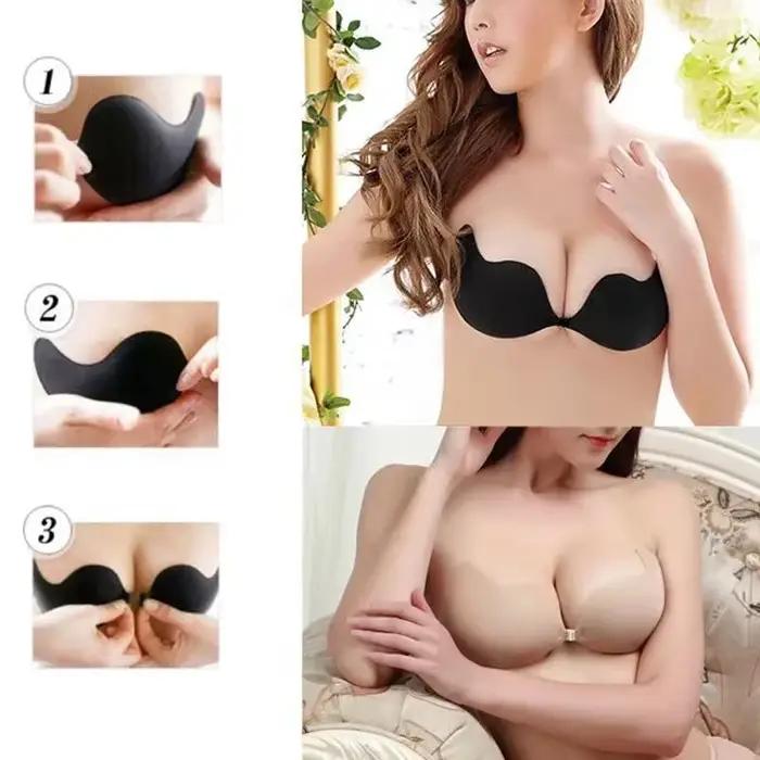 Ženy lepiace push up podprsenky bez ramienok