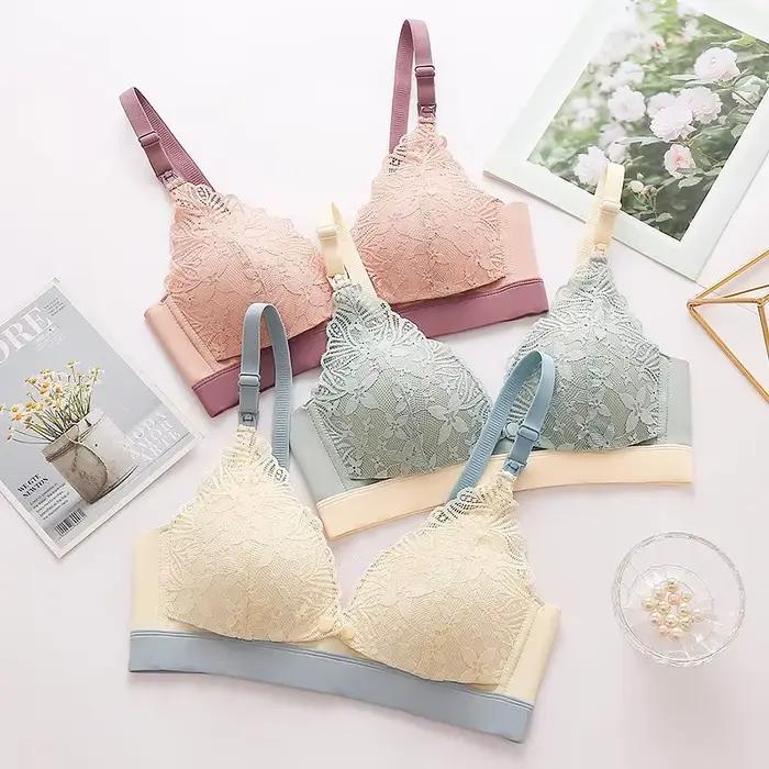 Soutien-gorge de maternité fin sans couture pour femmes, froncé, Design confortable et ouvert sur le devant pour l'allaitement post-partum