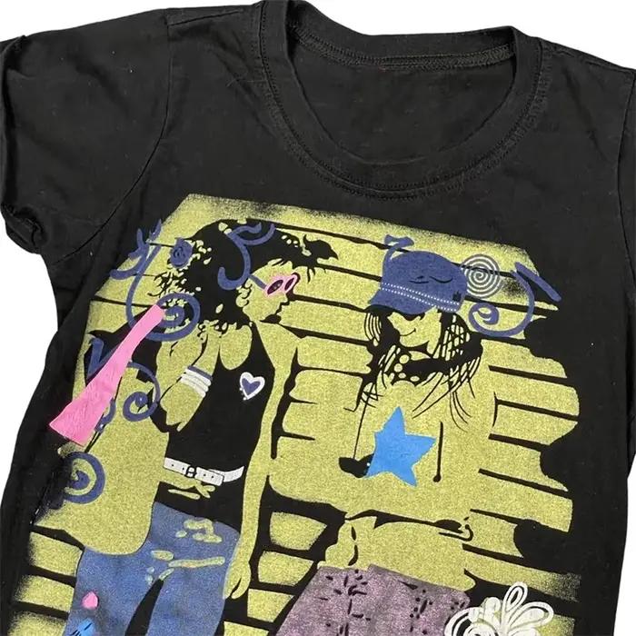Estetické Emo y2k letné baby tielka Streetwear gothic Harajuku grafické Cool dievča tričko Vintage kultúra