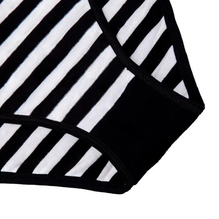 Culotte en coton pour femmes, sous-vêtements sexy en dentelle, ensemble de slips, lingerie pour filles, bikini pour dames, culotte imprimée à rayures, 3 pièces/lot