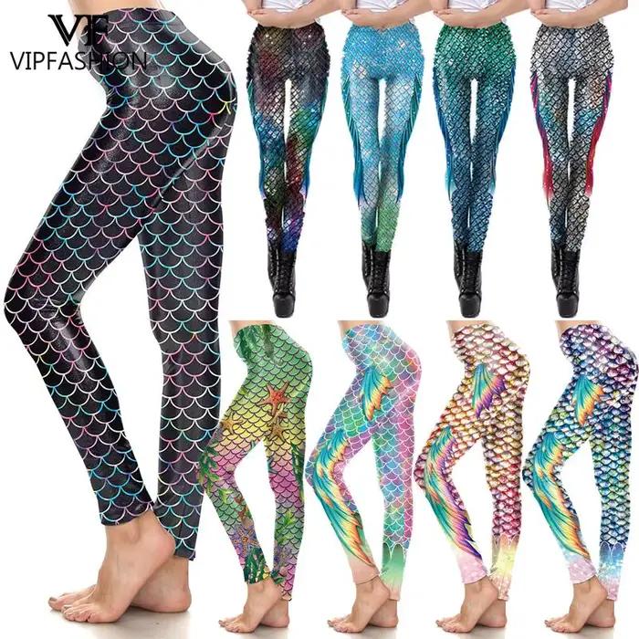 Farebné morské pani legíny VIP FASHION pre ženy