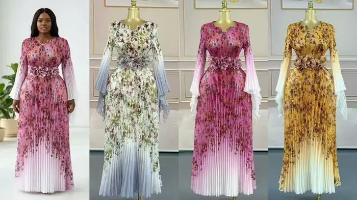 Miyake 2025 elegantná africká šaty jesenný nový temperament celebrít pás móda dlhé