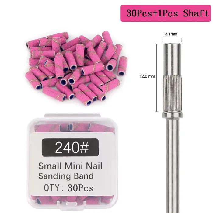 30 ks 3, 1 mm Mini brúsne pásiky na nechty s driekom 3/32" vrtáky na