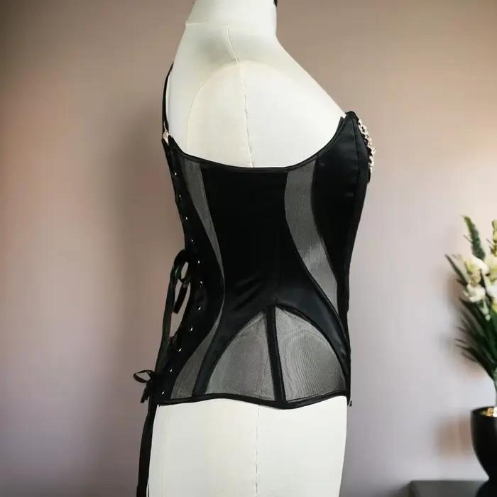 Corset serré pour femmes, Bustier surbuste de mariage, soutien-gorge Transparent en maille, Push Up, corsage Vintage façonnant, hauts, Costume de scène de fête