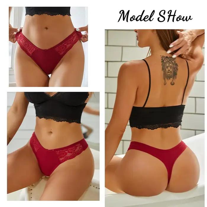 Dámske bavlnené tangá Čipka Sexy nohavičky Ženské spodné prádlo