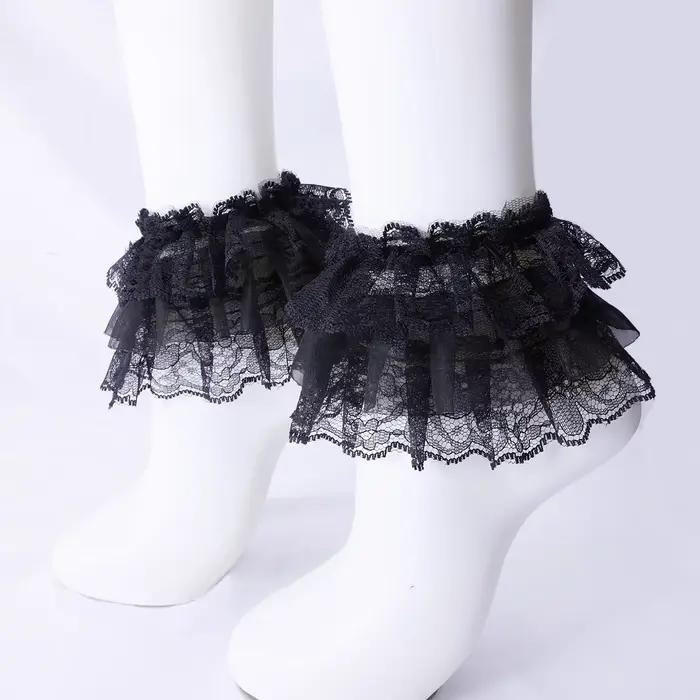 Couvre-chaussettes courts en dentelle Style Lolita, couvre-pieds décoratifs doux pour boîte de nuit pour fille JK, décoration de jambes, bas confortables pour la maison
