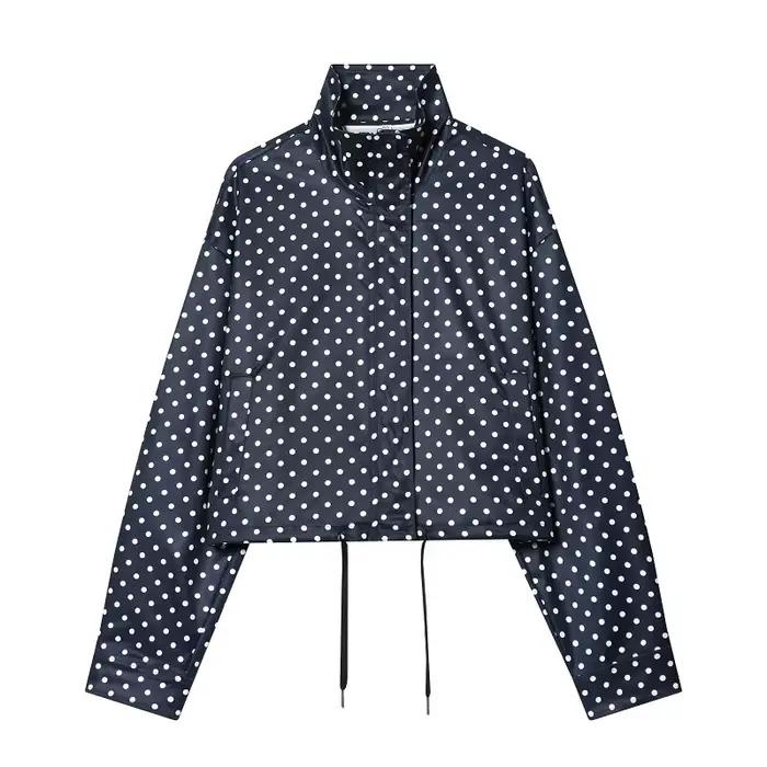 MUJER bodkovaná bomber bunda pre ženy oversized polosezónna