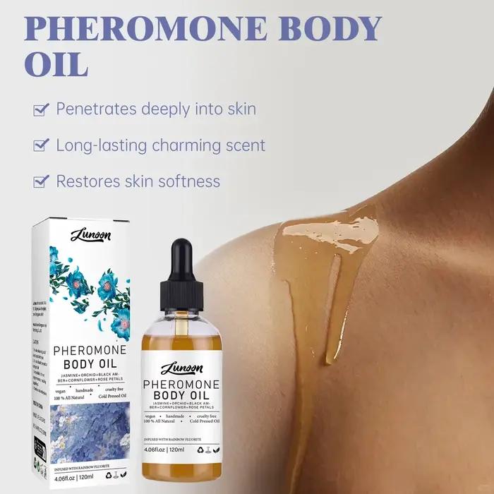 LUNOON 30 ml d'huile corporelle au phéromone, hydratation profonde et nourrissant pour la peau, soin hydratant non gras pour le corps