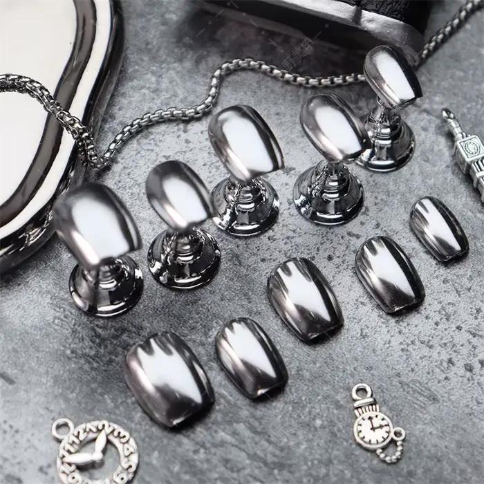 Faux ongles press-on faits main avec kit complet pour manucure élégante et réutilisable pour femmes occasions spéciales et quotidiennes