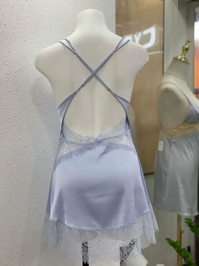 Chemise de nuit sexy en dentelle pour femmes, lingerie pour femmes, vêtements de nuit, décolleté en V profond