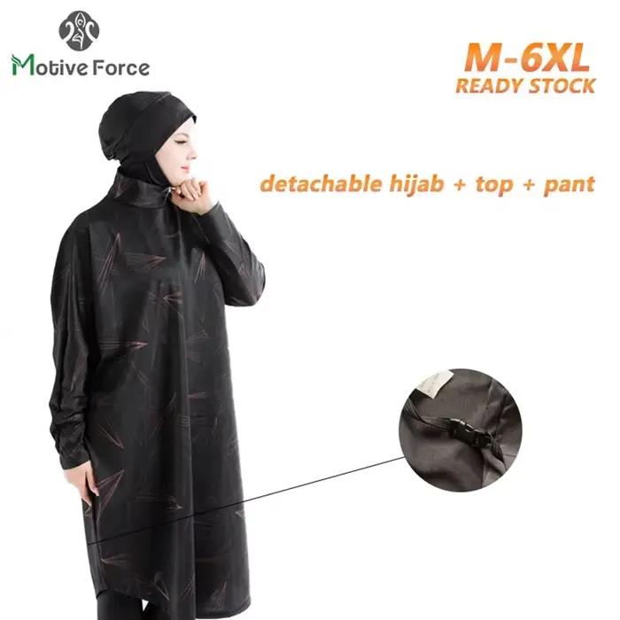 Abaya-Burkini s rukávmi pre ženy, veľká veľkosť, skromný, hidžáb