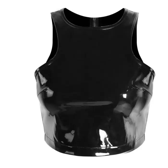 Sexy top z faux latexu pre ženy