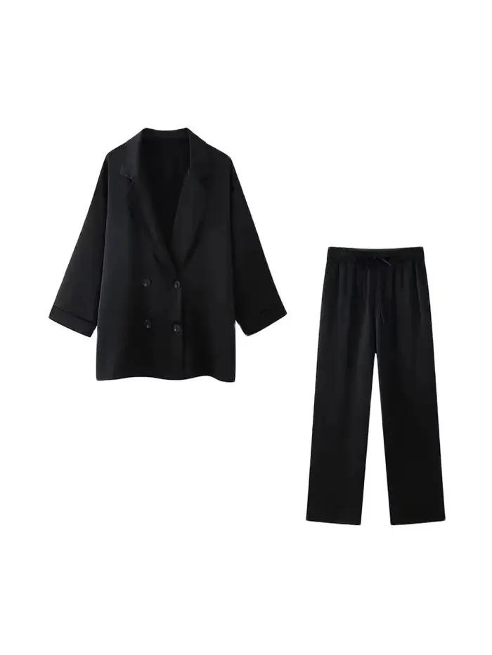 Dvojradový voľný blazer pre ženy