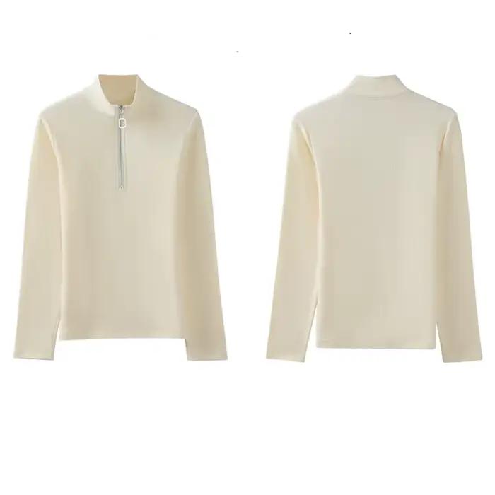 T-shirt féminin col roulé en coton et élasthanne pour femmes de tous âges style décontracté et élégant ocassions spéciales