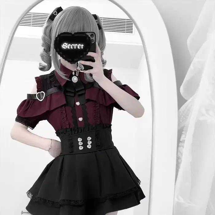 Tmavý mäkký srdcovitý Lolita set