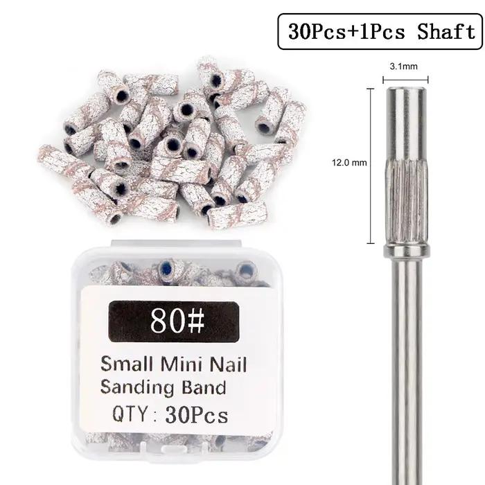 30 ks 3, 1 mm Mini brúsne pásiky na nechty s driekom 3/32" vrtáky na