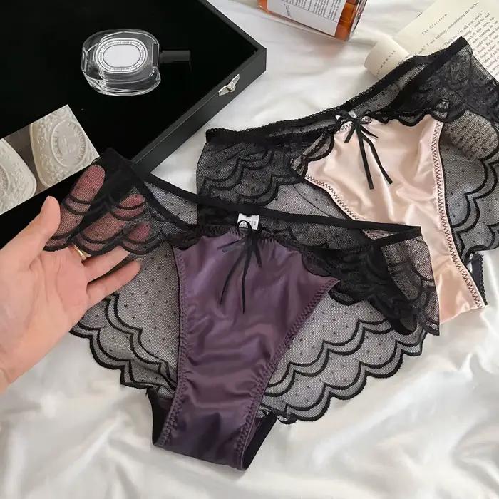 Sexy čipkované nohavičky pre ženy, nízky pás, slipy, zvodná bielizeň