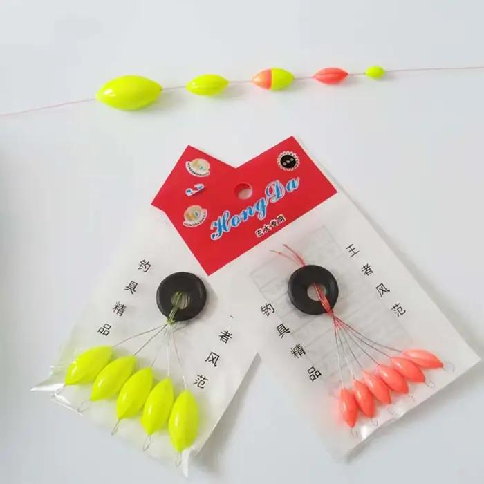 120 pièces flotteur de pêche sept étoiles Double couleur en forme d'olive flotteur Bobber haricots accessoires de pêche flotteurs traditionnels sept étoiles