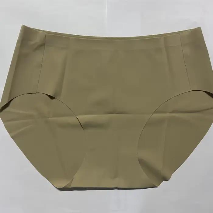 Culotte une pièce grande taille pour femme, sans marquage, couleur unie, respirante, antibactérienne, confortable, nue