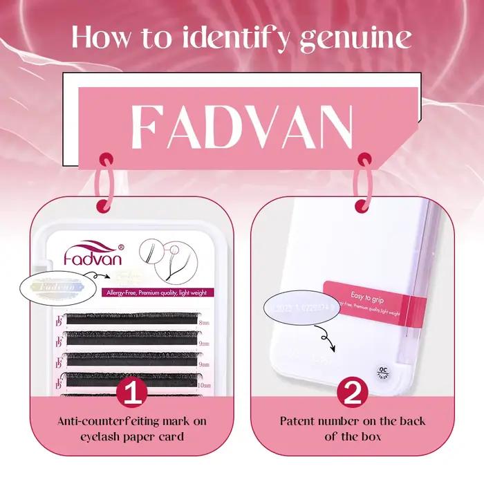 FADVAN 3D/4D/5D/6D/7D/8D W C D Curl tvarované prírodné norkové mihalnice predpripravené objemové vejáre