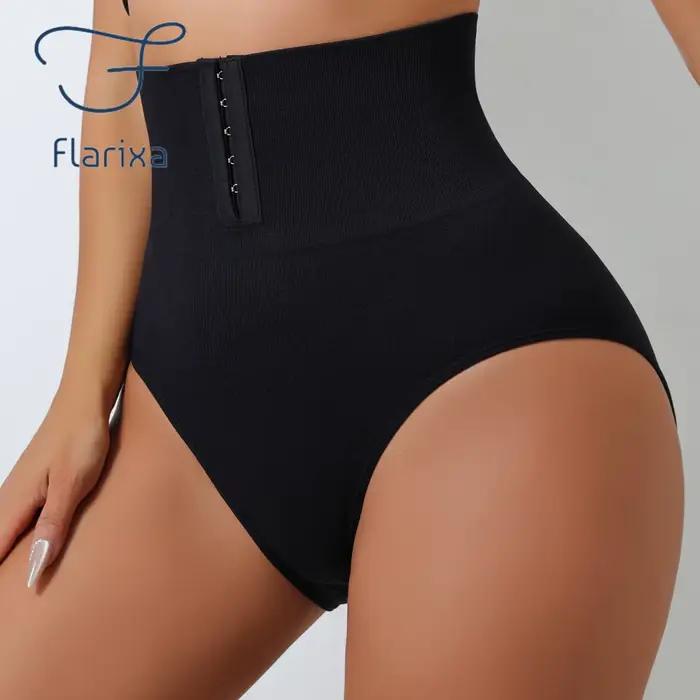 Flarixa taille haute sans couture culotte ventre plat façonnage slips femmes boutonnage ventre bout à bout pantalon sous-vêtements amincissants