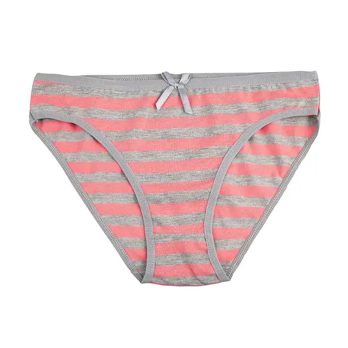 Culotte en coton pour femmes, sous-vêtements sexy en dentelle, ensemble de slips, lingerie pour filles, bikini pour dames, culotte imprimée à rayures, 3 pièces/lot