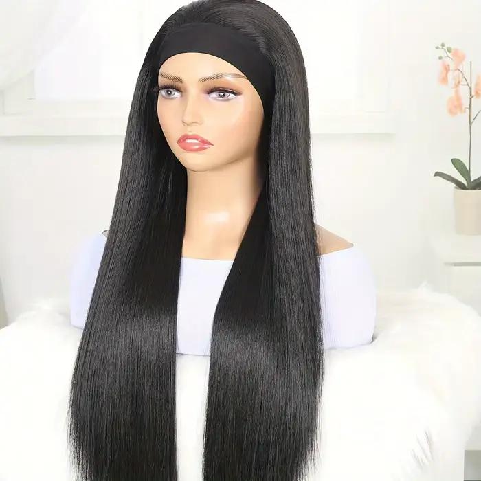 28-palcová čelenka parochňa čierna tepelne odolná syntetické vlasy dámska