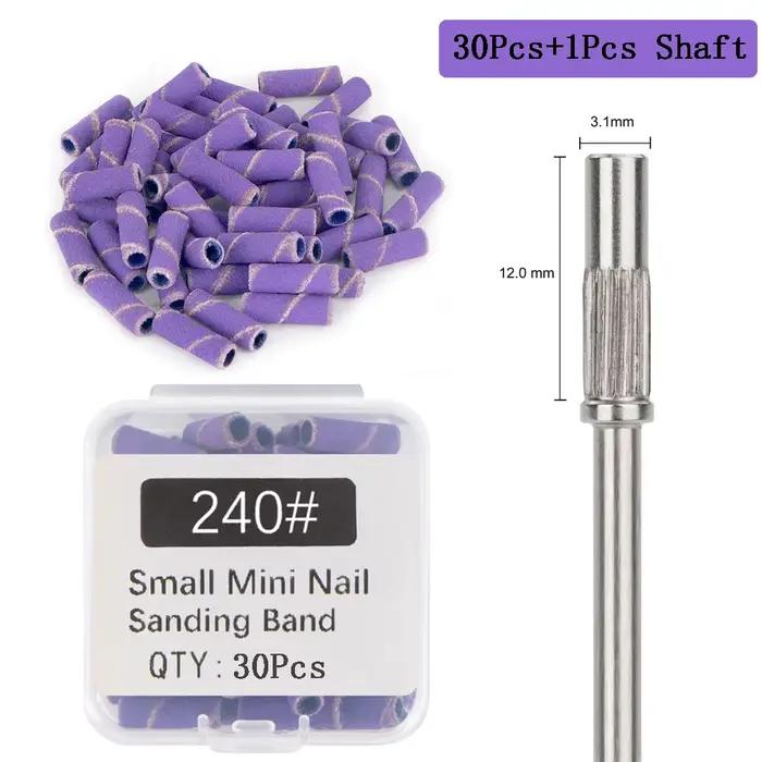 30 ks 3, 1 mm Mini brúsne pásiky na nechty s driekom 3/32" vrtáky na