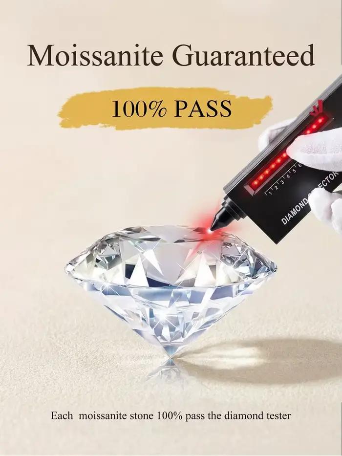 LOUTF 1CT Luxusný trblietavý biely diamantový Moissanitový prívesok na retiazke pre ženy