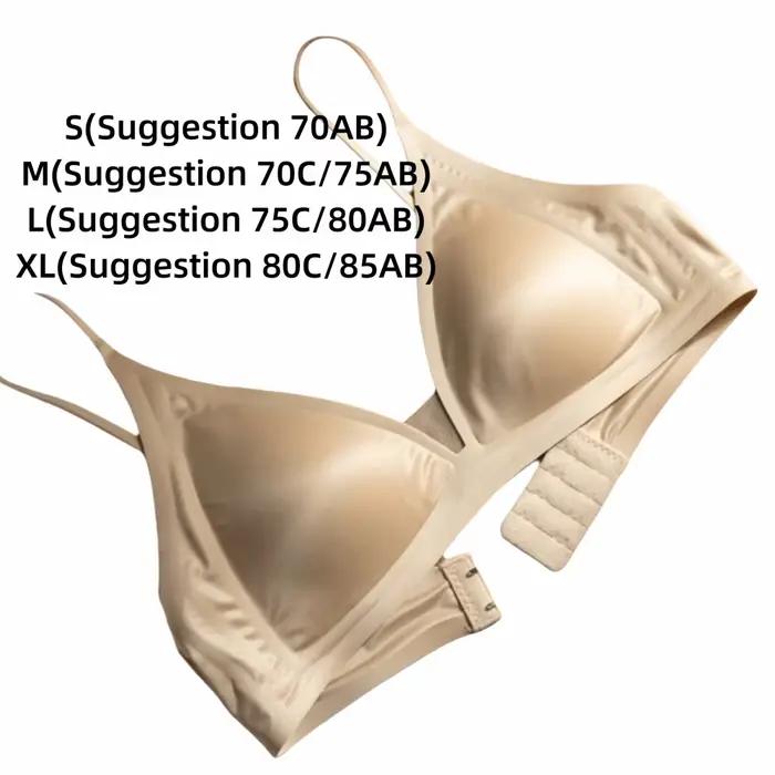 Soutien-gorge en satin laiteux à col en V profond, maintien doux, bretelles ajustables, bonnets triangulaires, coupe amincissante, sans armatures, fines bretelles, usage quotidien