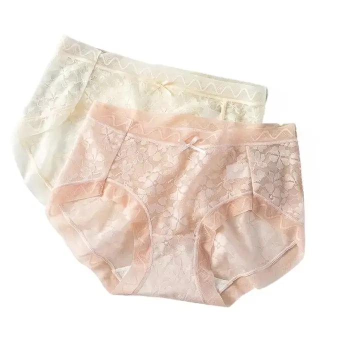 Culotte femme dentelle sexy pur désir taille moyenne dentelle super élastique respirant nu sans couture doux slips femme