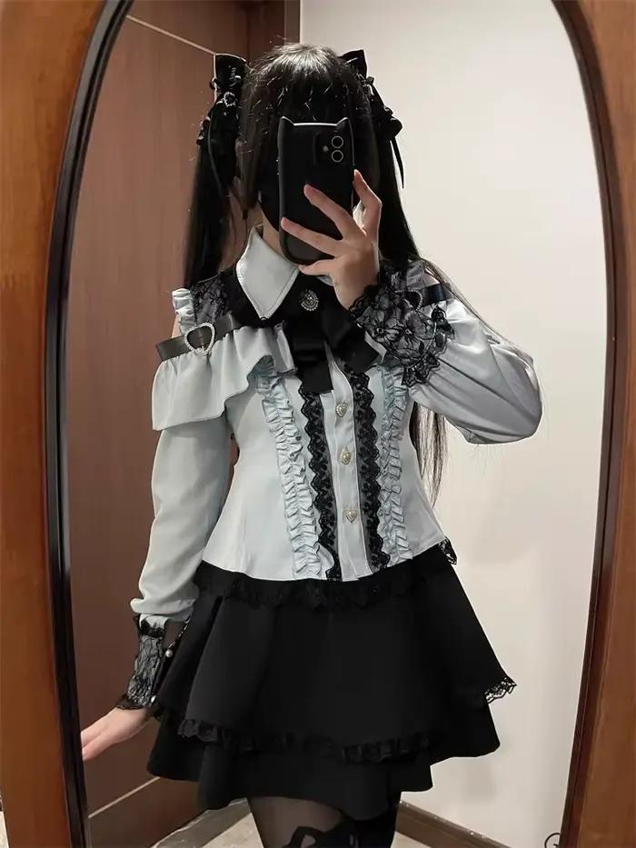 Tmavý mäkký srdcovitý Lolita set