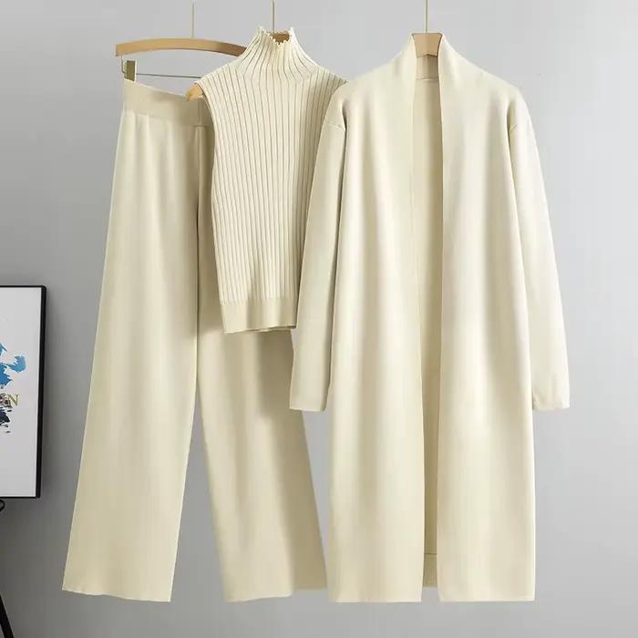 Jarná jeseň 3-dielny dámsky cardigan voľnočasový set